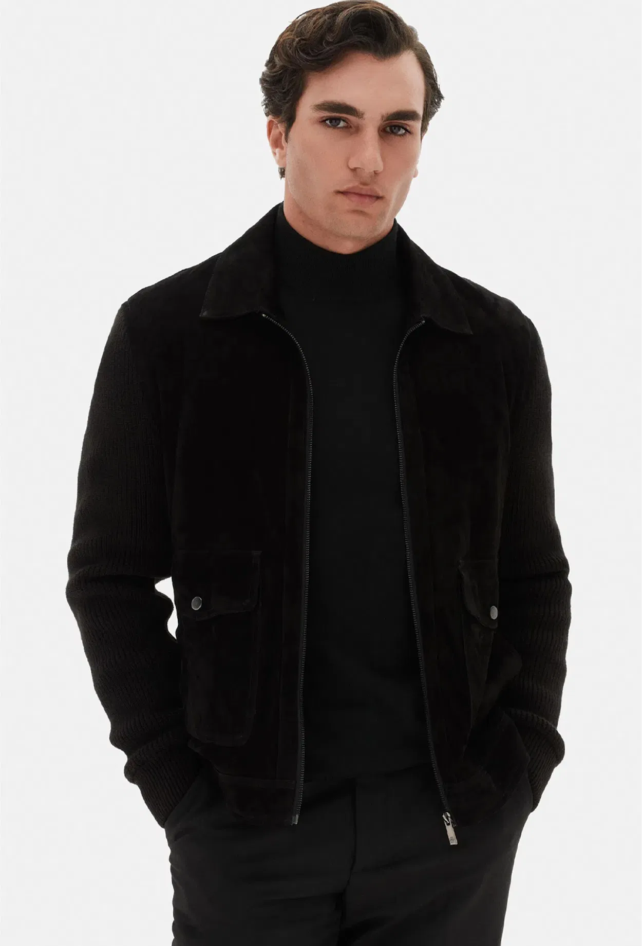 Regular Fit Siyah Düz Örgü Kazak